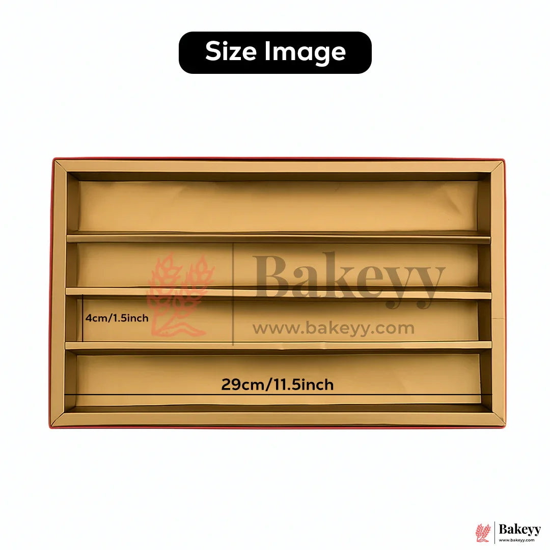 One Kg Sweet Box | 12x7x1.5 Inch | Premium Decorative Dry Fruit & Sweet Box – 4 Compartment Gift Packaging | 1 Piece