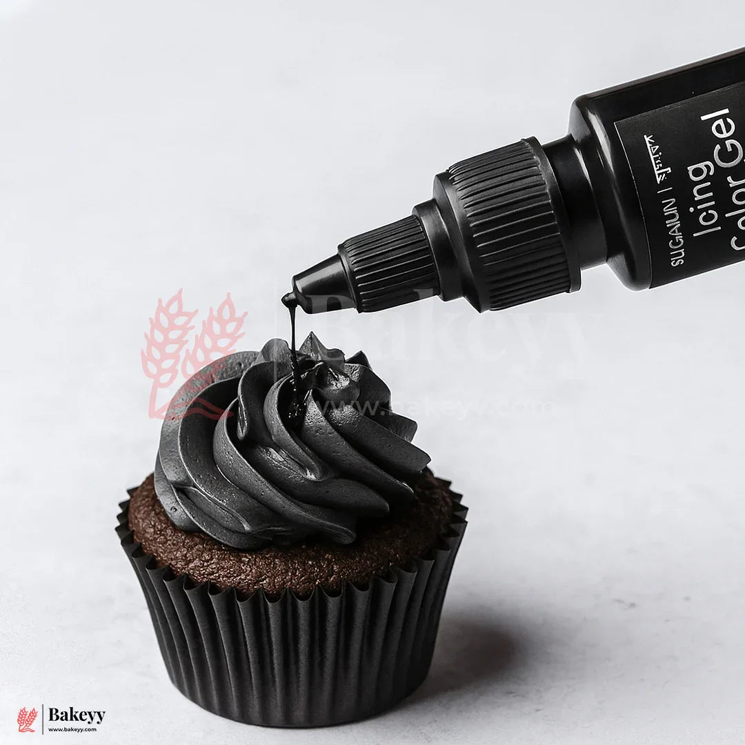 Sugarin Black Icing Color Gel – 30ml | Vibrant Food Gel Color for Cakes, Fondant & More - Bakeyy.com - India - Sugarin Black Icing Color Gel – 30ml | Vibrant Food Gel Color for Cakes, Fondant & More - Default Title