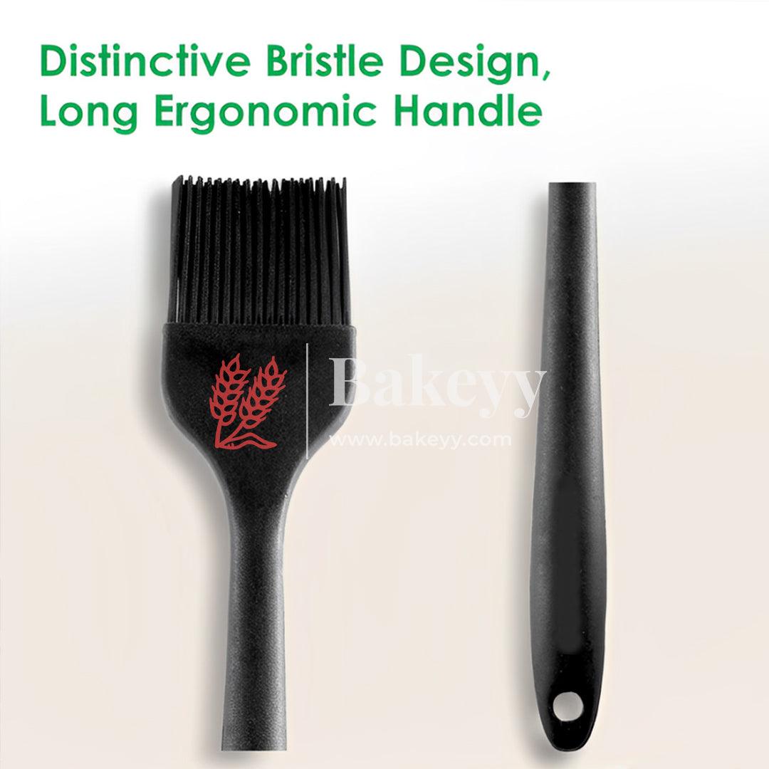 Silicone Flat Pastry Cooking Oil Brush for Grilling | Tandoor and BBQ | Multipurpose Silicon Brush | Black Colour - Bakeyy.com - India - Silicone Flat Pastry Cooking Oil Brush for Grilling | Tandoor and BBQ | Multipurpose Silicon Brush | Black Colour - Default Title