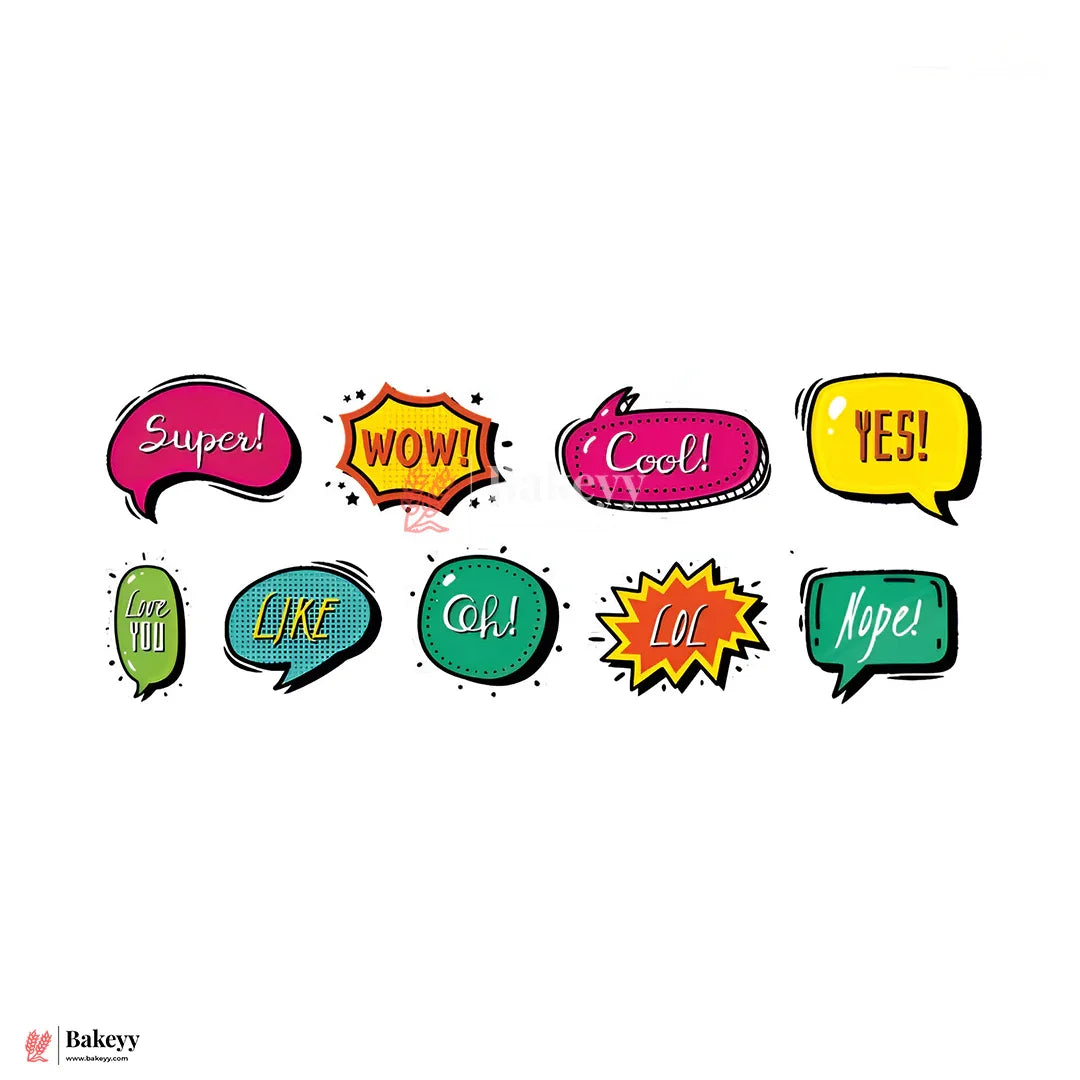 Pre-Cut | Edible Wafer |  Edible Speech Bubble Theme | Pack Of 10