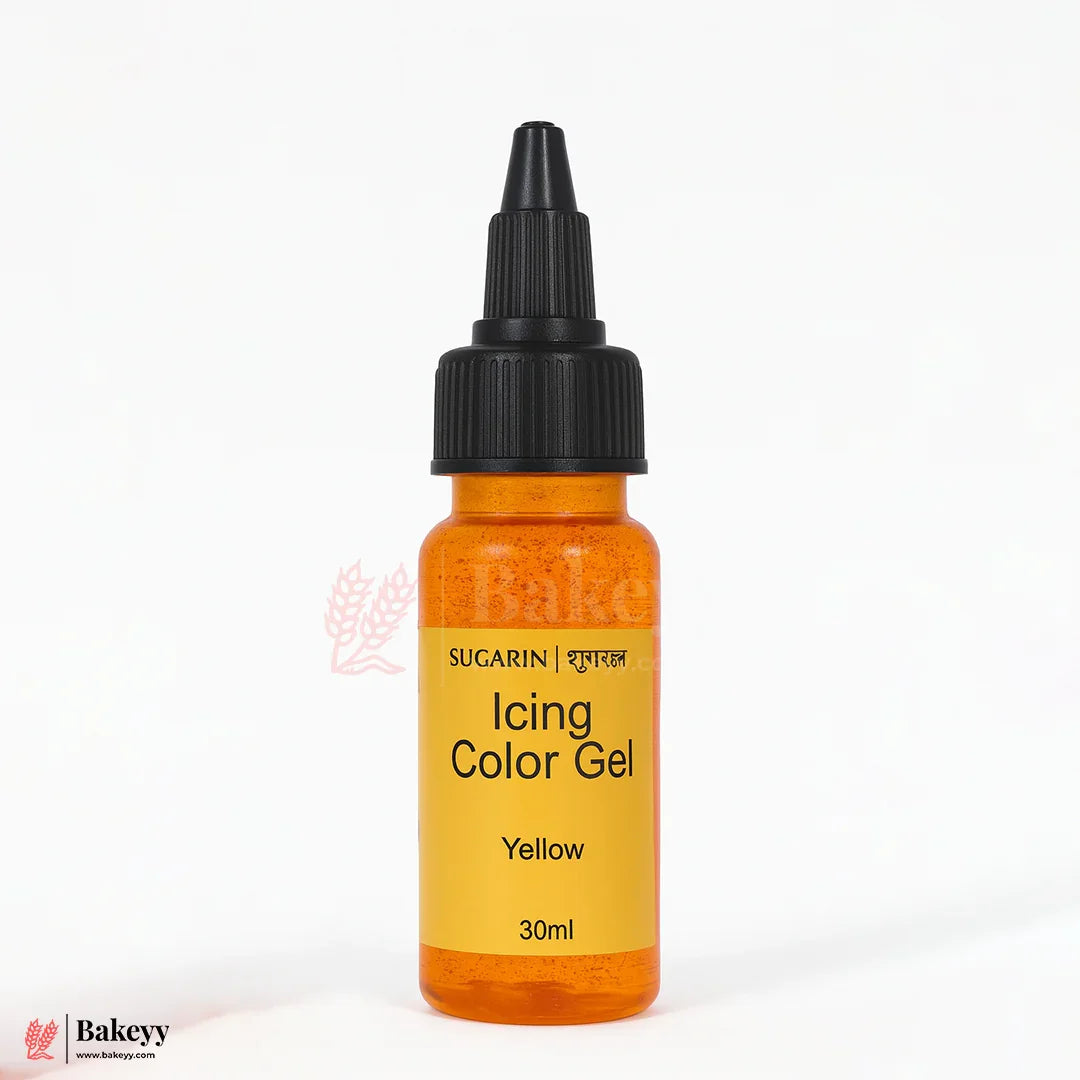 Sugarin Yellow Icing Color Gel – 30ml | Vibrant Food Gel Color for Cakes, Fondant & More - Bakeyy.com - India - Sugarin Yellow Icing Color Gel – 30ml | Vibrant Food Gel Color for Cakes, Fondant & More - Default Title