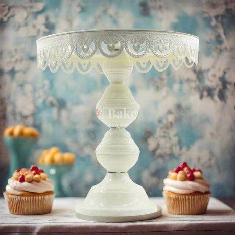 White Cake Stand - Bakeyy.com - India - White Cake Stand - Small