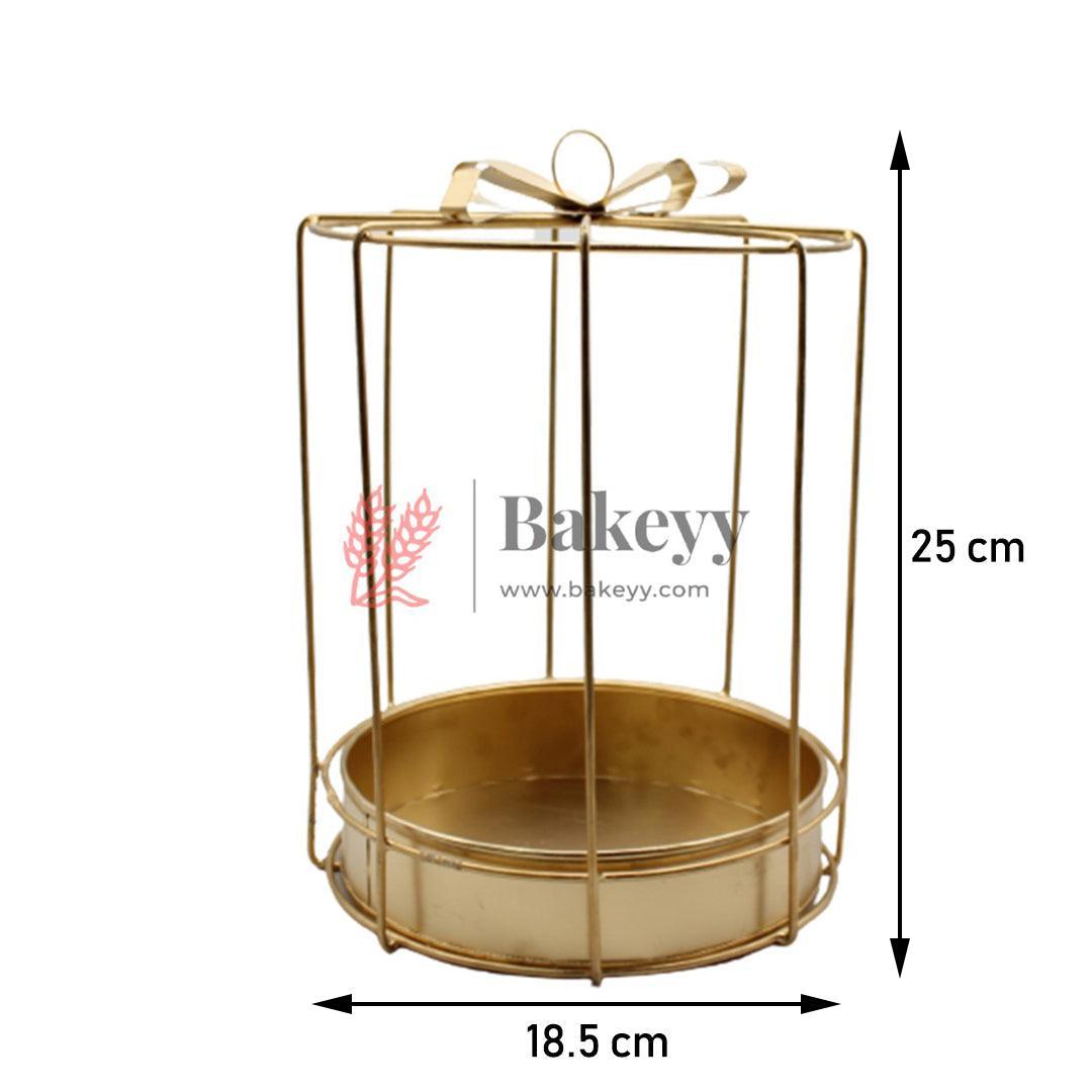 White Round Wedding Hamper Metal Basket, Packaging | Home Decor | Return Gift | Gifting | Packing Tray - Bakeyy.com - India - White Round Wedding Hamper Metal Basket, Packaging | Home Decor | Return Gift | Gifting | Packing Tray - Default Title