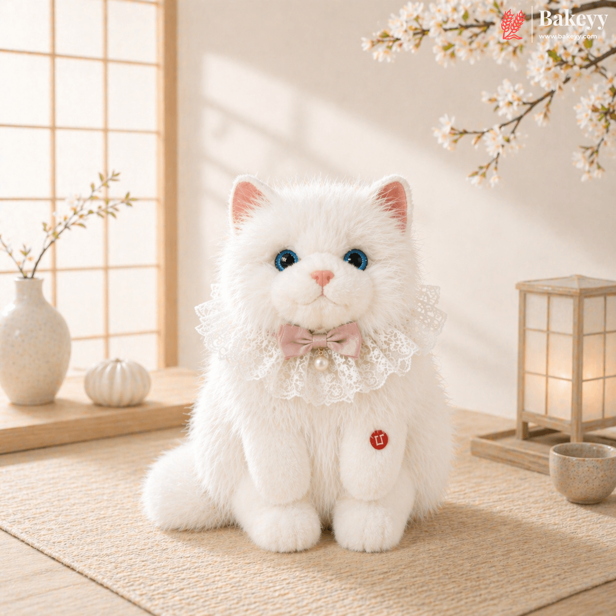 White fluffy cat plush toy with a pink bow in a decorative room setting.
Cute Plush Cat Backpack | Meow Sound Interactive | Wearable Storage Soft Backpack Toy | Pack of 1