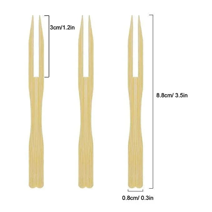Wooden Fruit Fork Sets Pack Of 70 | Mini Fork for Snacks | Eco-Friendly Wooden Cutlery | Bamboo Party Forks | Mini Cocktail Picks |Fruit Appetizers Dessert Forks - Bakeyy.com - India - Wooden Fruit Fork Sets Pack Of 70 | Mini Fork for Snacks | Eco-Friendly Wooden Cutlery | Bamboo Party Forks | Mini Cocktail Picks |Fruit Appetizers Dessert Forks - Default Title