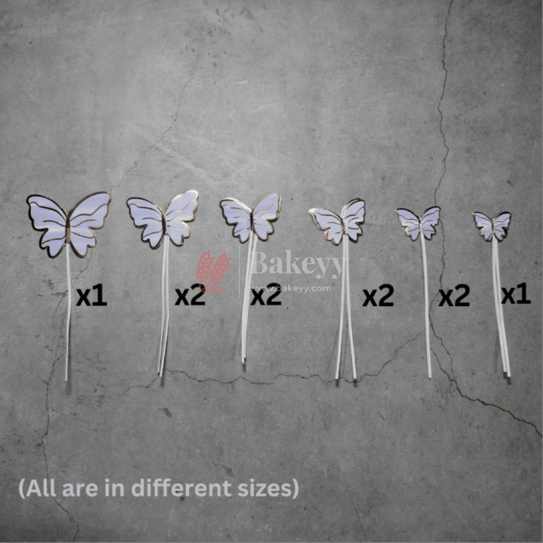 10 pcs shiny butterfly Birthday Cake Topper| decoration Toppers| Bday Decorations Items | - Bakeyy.com - India - 10 pcs shiny butterfly Birthday Cake Topper| decoration Toppers| Bday Decorations Items | - Color 1