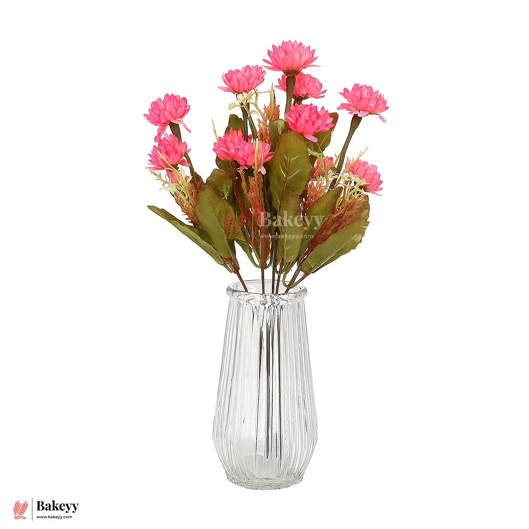 Artificial Chrysanthemum Flower Bunch – 37cm | Coral Red | Decorative Stick for Home & Events | Pack Of 1