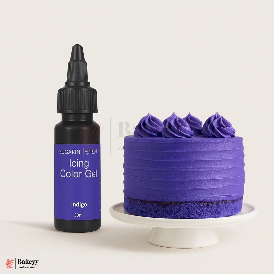 Sugarin Indigo Icing Color Gel – 30ml | Vibrant Food Gel Color for Cakes, Fondant & More - Bakeyy.com - India - Sugarin Indigo Icing Color Gel – 30ml | Vibrant Food Gel Color for Cakes, Fondant & More - Default Title