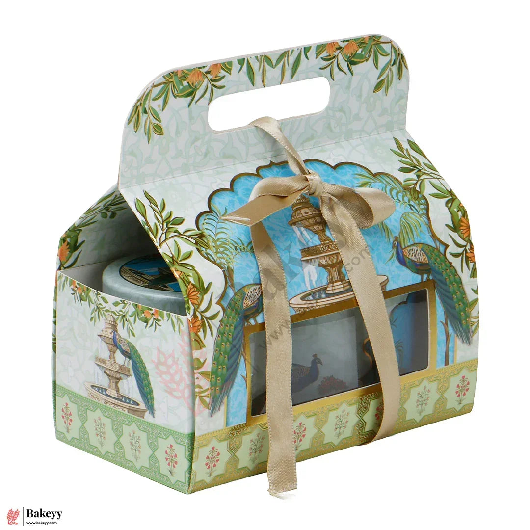 7x3.75x7 Inch | Premium Peacock Design Gift Box | Empty Gift Packaging | Pack Of 10