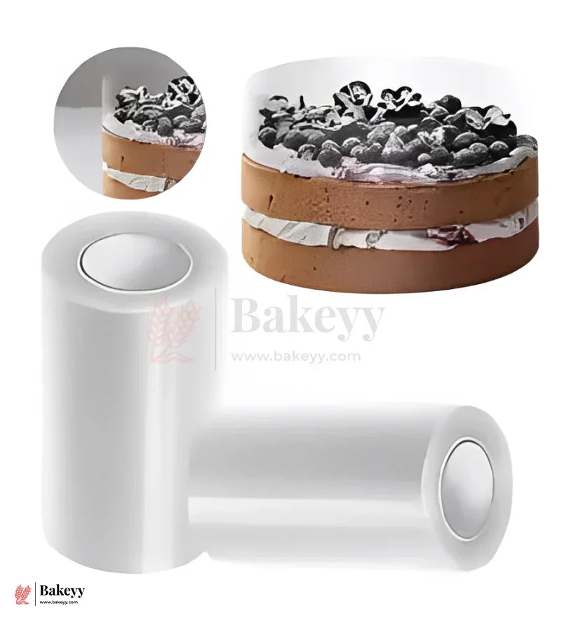 Transparent Cake Collars Roll – 8cm (3.5 inch) Acetate Film for Cake Decoration & Dessert Layering| 10 Meter Roll