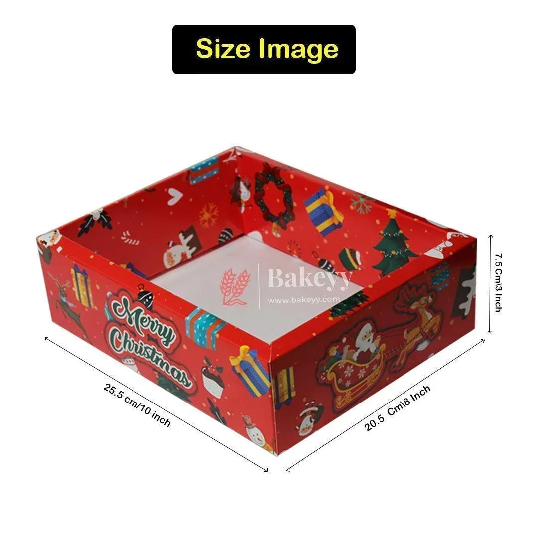 Christmas Hamper Tray | Red Christmas Festive Design | Gifting Hamper Tray | Pack Of 10 - Bakeyy.com - India - Christmas Hamper Tray | Red Christmas Festive Design | Gifting Hamper Tray | Pack Of 10 - Default Title