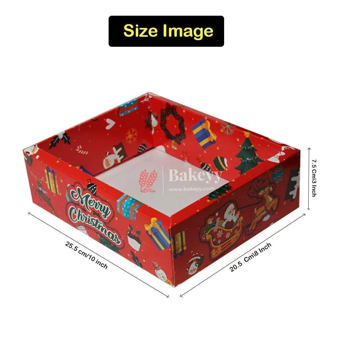 Christmas Hamper Tray | Red Christmas Festive Design | Gifting Hamper Tray | Pack Of 10 - Bakeyy.com - India - Christmas Hamper Tray | Red Christmas Festive Design | Gifting Hamper Tray | Pack Of 10 - Default Title