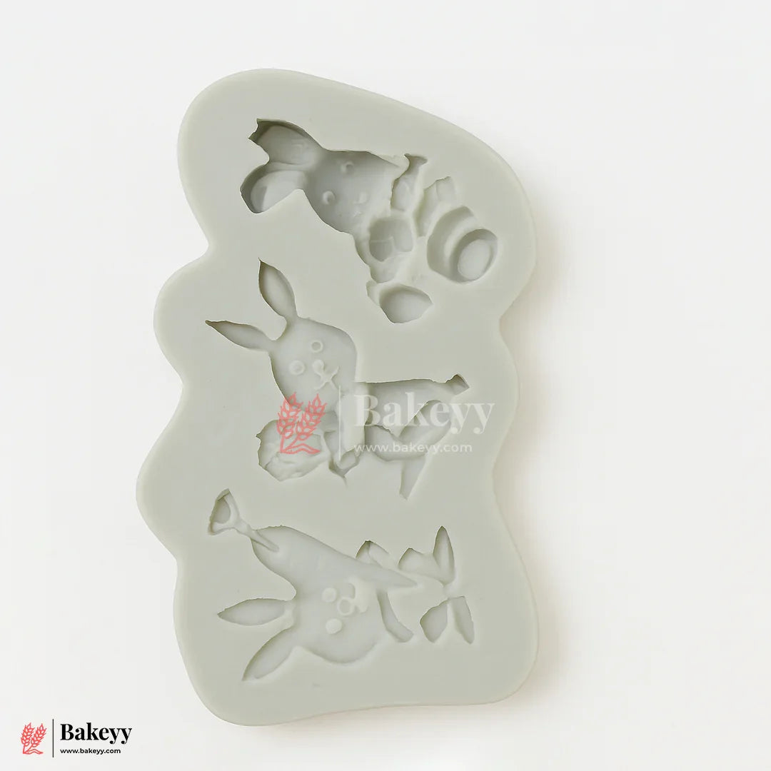 512 Rabbit Silicone Mould – 3 Cavity | For Fondant, Resin, Clay & DIY Crafts | 1 Piece