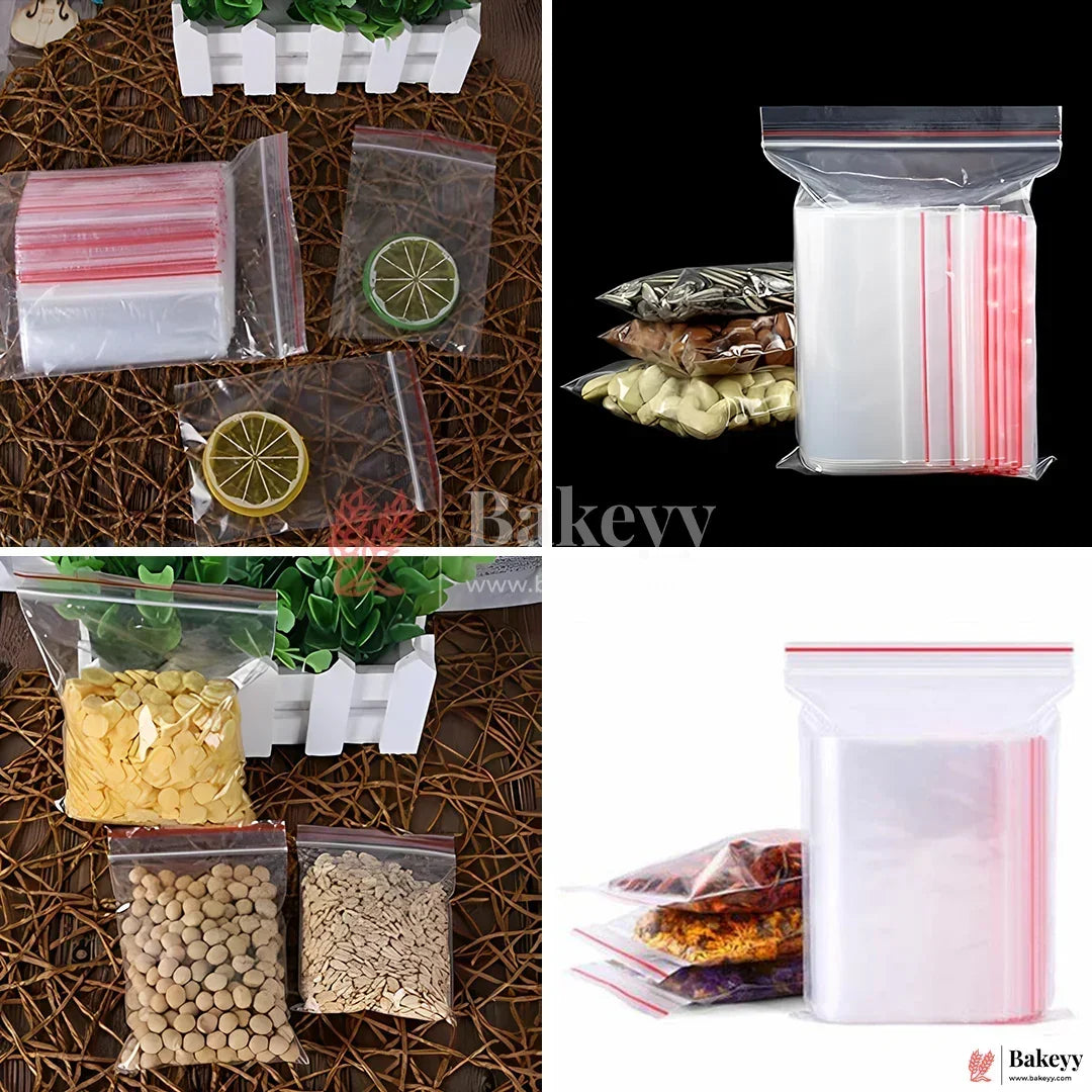 4x5inch Heavy-Duty Zip Lock Bags – Transparent Resealable Pouches for Food, Storage & Packaging | Multipurpose Zip Lock Plastic Bags | Pack Of 100