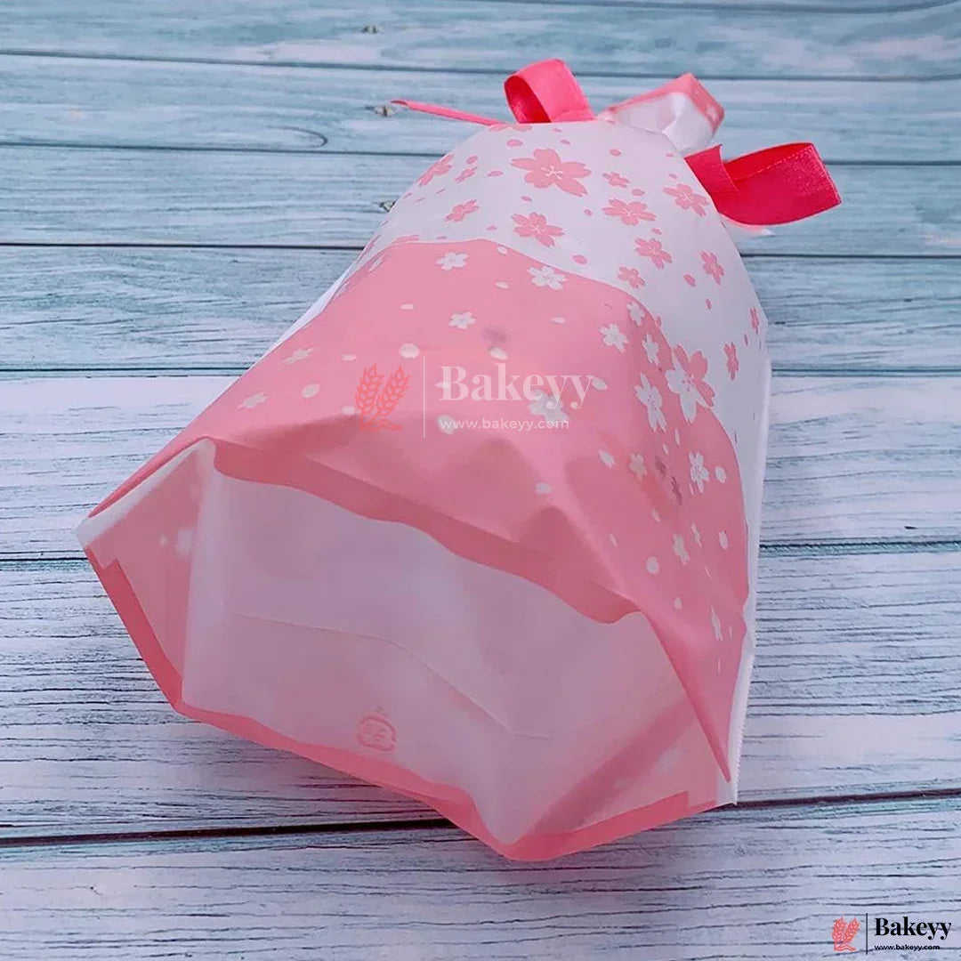 23.5x15cm Red Flower Plastic Stand Up Treat Favor Bags Gift Wrapper Bags for Candy Cookie Chocolate | Pack of 50 | - Bakeyy.com - India - 23.5x15cm Red Flower Plastic Stand Up Treat Favor Bags Gift Wrapper Bags for Candy Cookie Chocolate | Pack of 50 | - Default Title