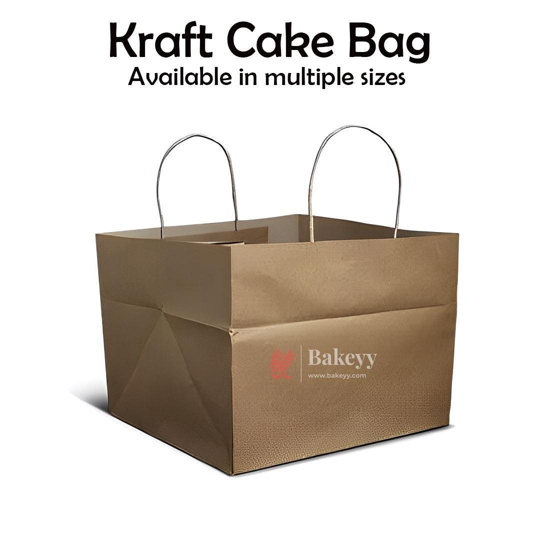 10 Inch /25 Cm |Paper Cake Bag| Kraft Bag | Carry Bag for Sweets, Chocolates, Gifts| Pack of 50 - Bakeyy.com - India - 10 Inch /25 Cm |Paper Cake Bag| Kraft Bag | Carry Bag for Sweets, Chocolates, Gifts| Pack of 50 - Pack of 50 / 10" Cake Bag