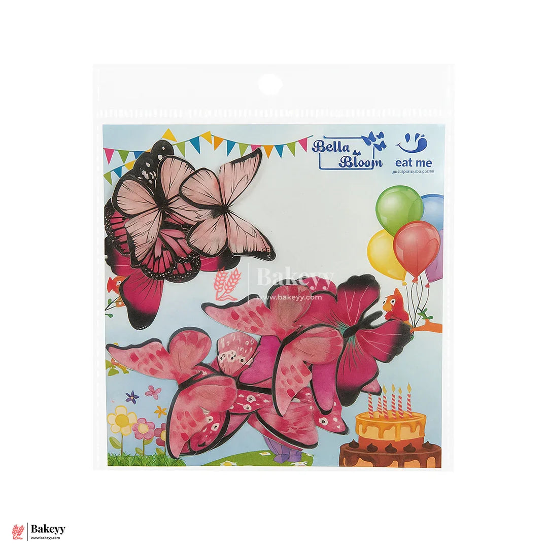 Pre-Cut | Edible Wafer |  Butterfly Pink | Pack Of 10