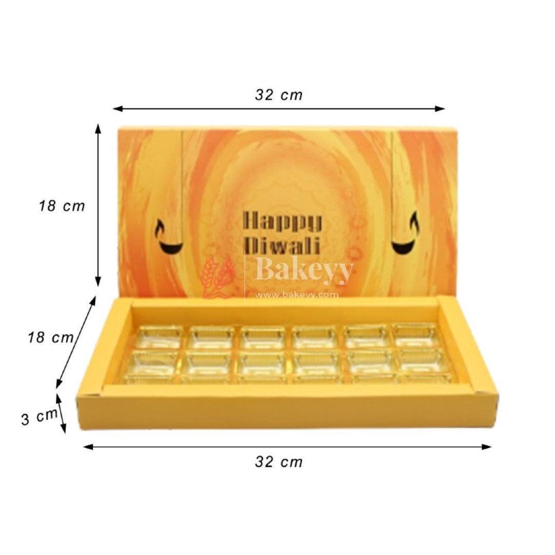 Yellow Color Chocolate Box For 18 Cavity | Gift Box | Multipurpose Box | Diwali Special | Pack Of 10 - Bakeyy.com - India - Yellow Color Chocolate Box For 18 Cavity | Gift Box | Multipurpose Box | Diwali Special | Pack Of 10 - Default Title