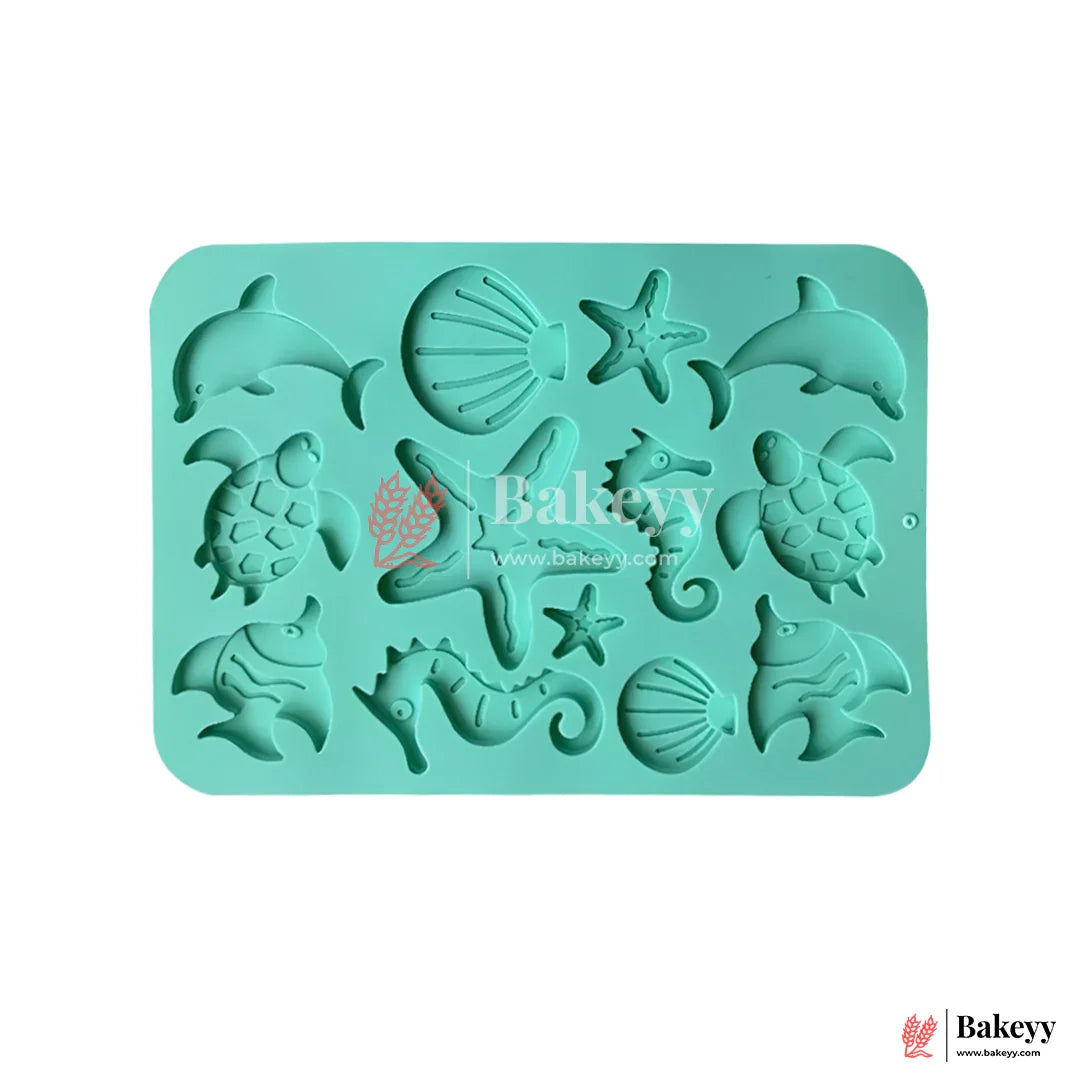 Ocean Theme Silicone Mold | Sea Animal Fondant Mold for Cake Decorating, Chocolate, Resin & Clay Crafts - Bakeyy.com - India - Ocean Theme Silicone Mold | Sea Animal Fondant Mold for Cake Decorating, Chocolate, Resin & Clay Crafts - Default Title