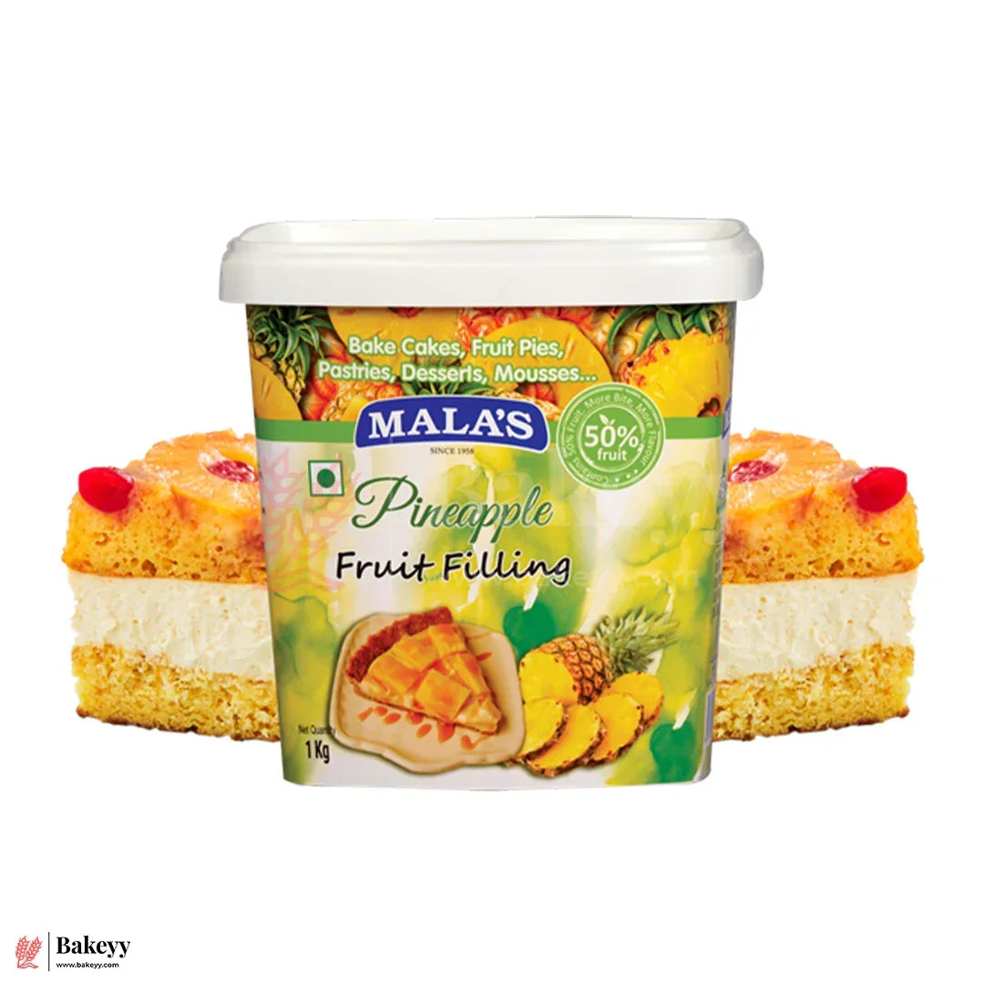 Mala’s Pinapple Fruit Filling – 1kg | 50% Real Fruit | Dessert & Bakery Use - Bakeyy.com - India - Mala’s Pinapple Fruit Filling – 1kg | 50% Real Fruit | Dessert & Bakery Use - Default Title