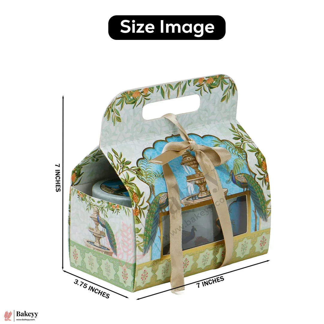 7x3.75x7 Inch | Premium Peacock Design Gift Box | Empty Gift Packaging | Pack Of 10