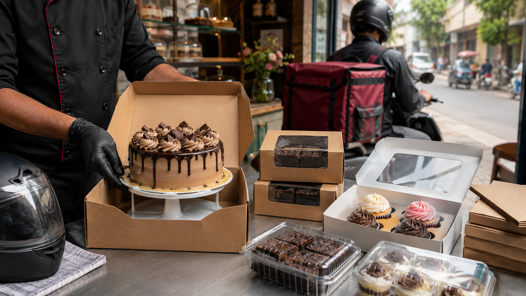 Bakery Delivery Packaging Guide India 2026: How to Pack Cakes, Brownies, Cupcakes & Desserts for Bike Delivery Without Damage