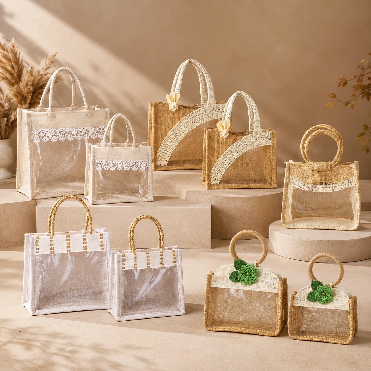 DIwali Window Jute Bag with Handle