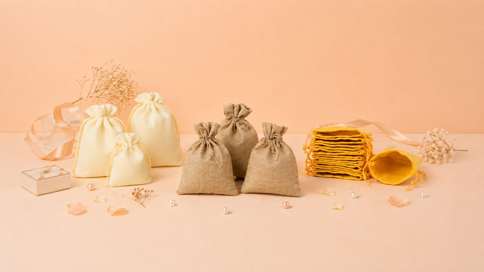 Plain Jute Potli Bag - Bakeyy.com