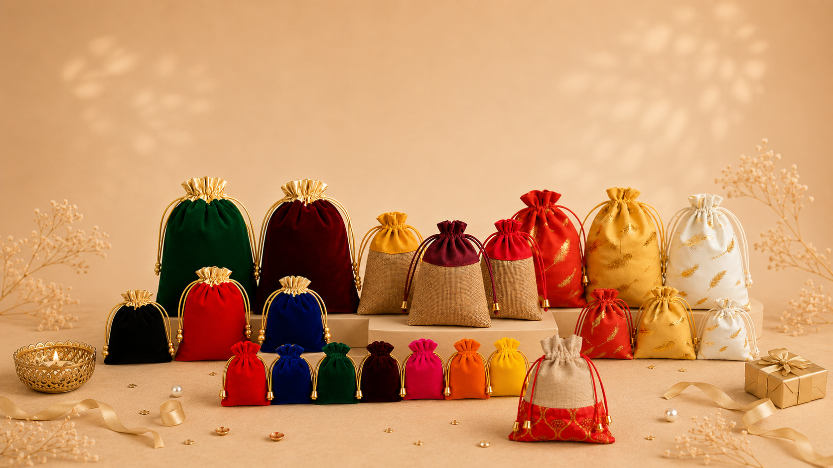 Velvet Potli Bag - Bakeyy.com