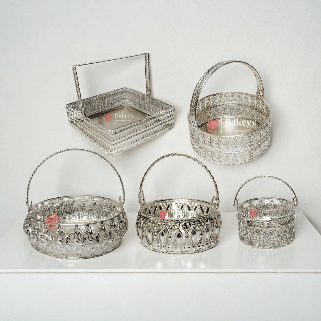 Silver-Plated Metal Baskets - Bakeyy.com