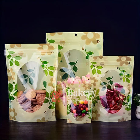 Floral Ziplock With Window - Bakeyy.com