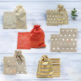 Gold Foiling Jute Potli Bags