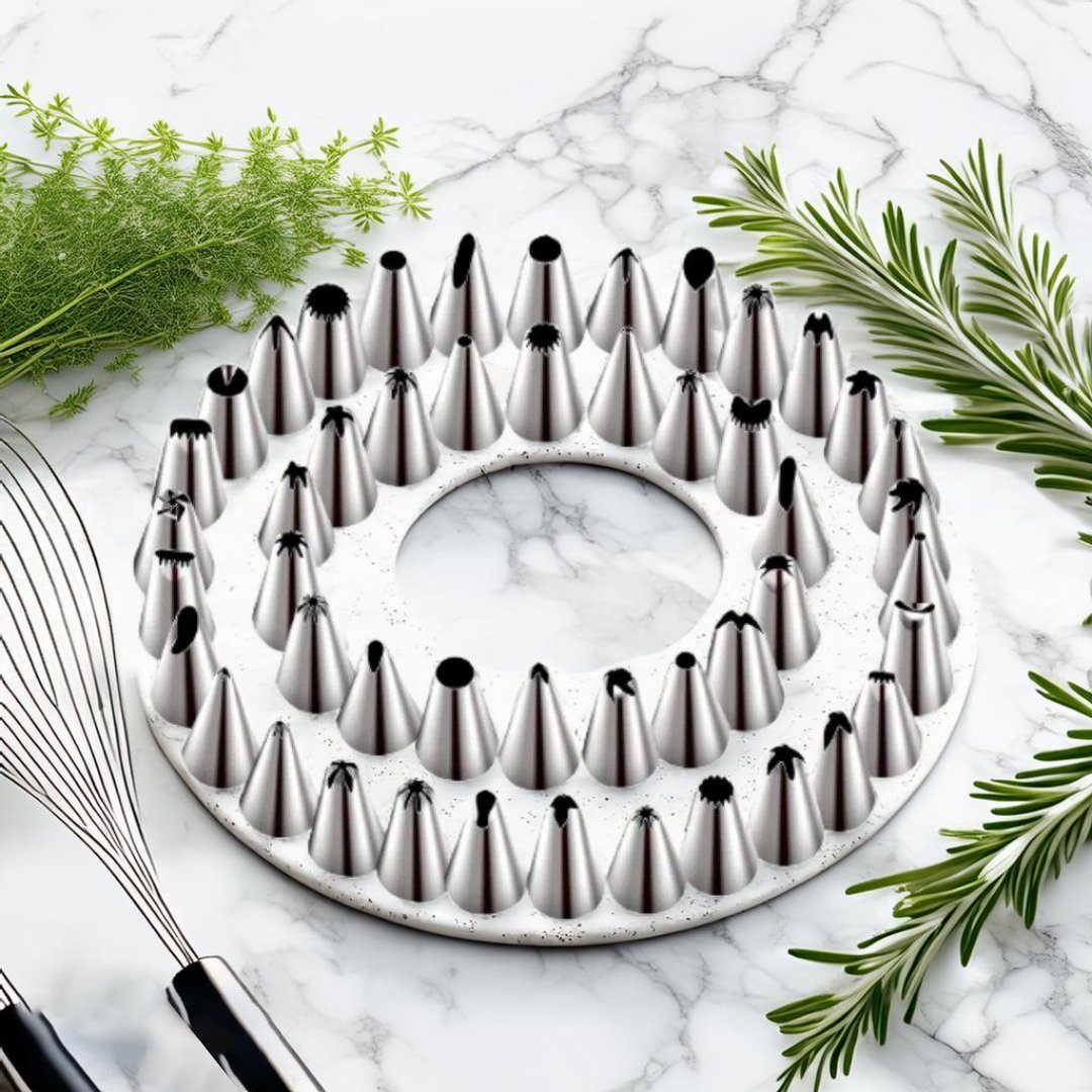 Nozzle sets available at Bakeyy.com for cake decorating with piping bags