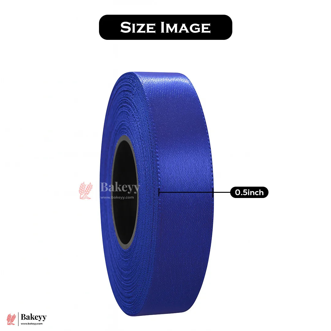 0.5 inch |18 Mtr Royal Blue Satin Ribbon Roll – High-Quality Decorative Ribbon for Gift Wrapping & Crafts| 1 Roll