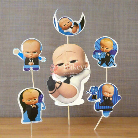 6pcs Boss Baby Boy theme Birthday Cake Topper| Cupcake Toppers| Bday Decorations Items - Bakeyy.com - India - 6pcs Boss Baby Boy theme Birthday Cake Topper| Cupcake Toppers| Bday Decorations Items - Default Title