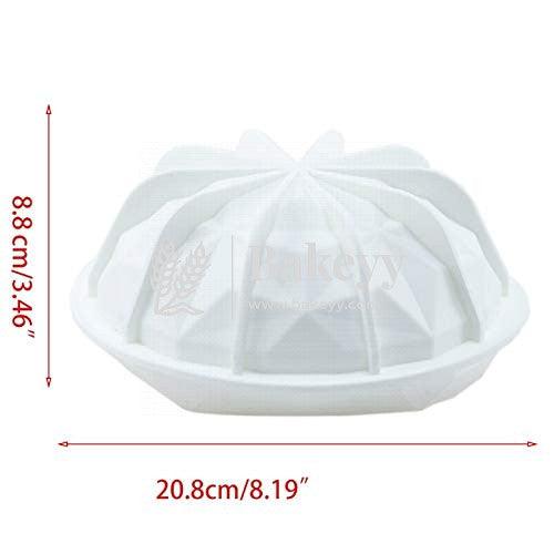 1 Cavity Silicone Gemma 3D Diamond Shaped Molds for Cake and Round Gemma Cake Mold - Bakeyy.com