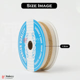 1.5cm Elastic White Net Ribbon with Gold Glitter Center | 9 Mtrs | Stretchable Decorative Craft Ribbon Roll for Gift Wrapping, Bouquets