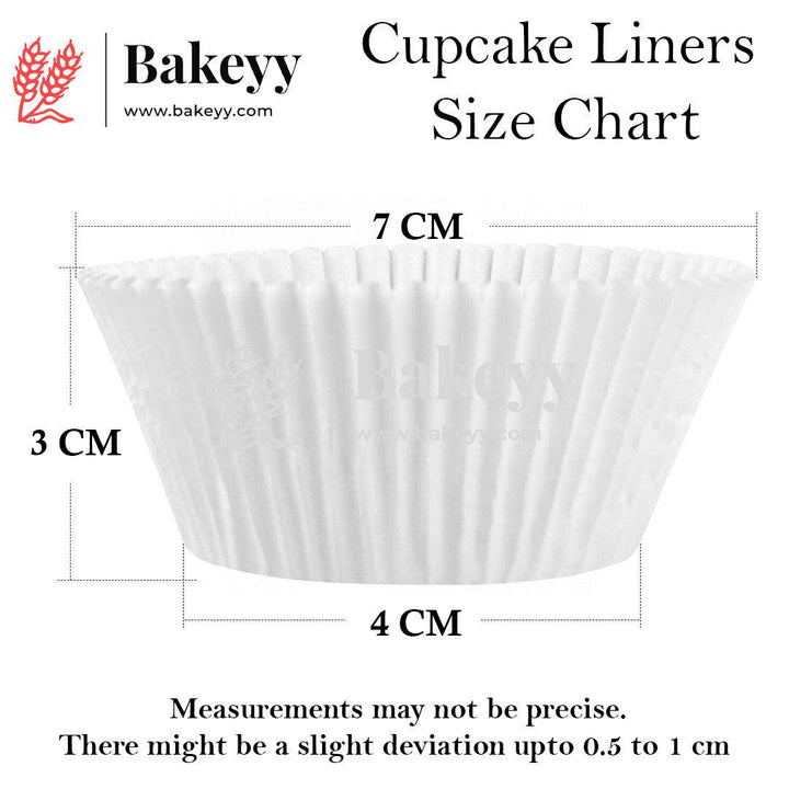 10 CM White Colour Cupcake Liners | 1000 pcs | Baking Cup - Bakeyy.com
