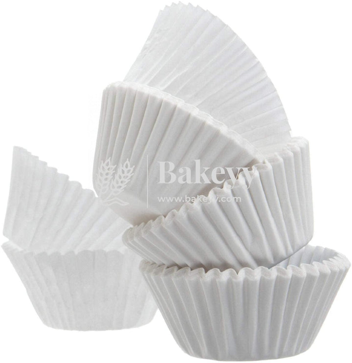 10 CM White Colour Cupcake Liners | 250 pcs | Baking Cup - Bakeyy.com