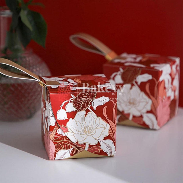 10 Pcs Wedding Cube Party Candy Boxes Bow Candy Box Berry Candy Box Flower Bead Candy Box Birthday Gift Box for Wedding Bridal Shower Birthday Party - Bakeyy.com - India - 10 Pcs Wedding Cube Party Candy Boxes Bow Candy Box Berry Candy Box Flower Bead Candy Box Birthday Gift Box for Wedding Bridal Shower Birthday Party - Red