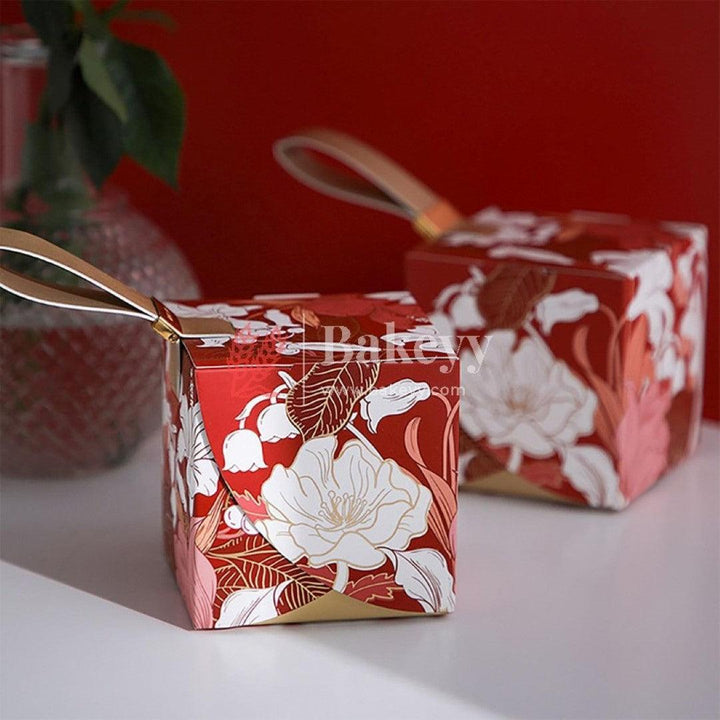 10 Pcs Wedding Cube Party Candy Boxes Bow Candy Box Berry Candy Box Flower Bead Candy Box Birthday Gift Box for Wedding Bridal Shower Birthday Party - Bakeyy.com