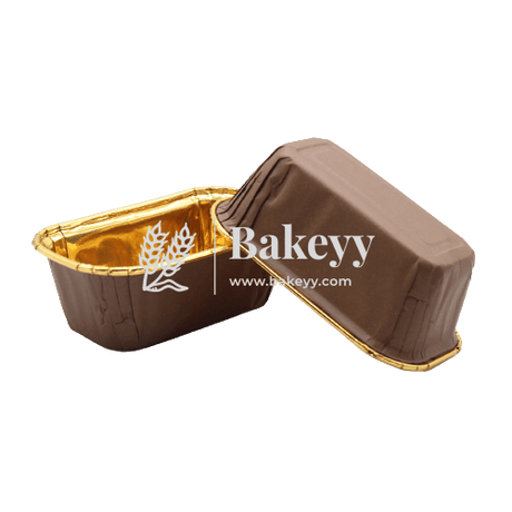 100 g Gold Bake and Serve Rectangle Mould | Paper Baking Mould | Plum Cake Bar Mould | Pack of 50 - Bakeyy.com - India - 100 g Gold Bake and Serve Rectangle Mould | Paper Baking Mould | Plum Cake Bar Mould | Pack of 50 - Default Title