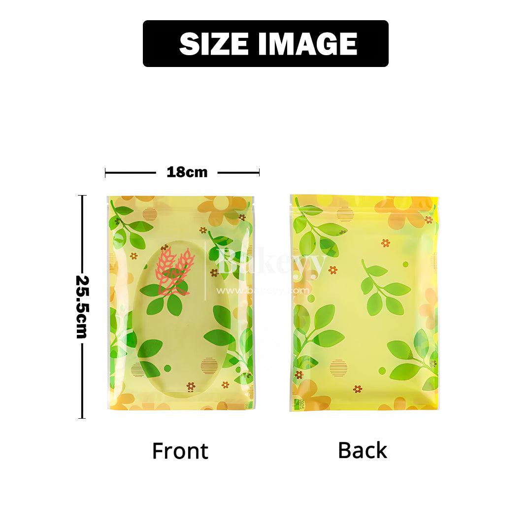 1Kg |25.5x18Cm| Floral Design Stand-Up Pouches with Clear Window