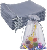 13x18 CM | Organza Potli Bags | Grey Colour | Candy Bag| Pack of 99