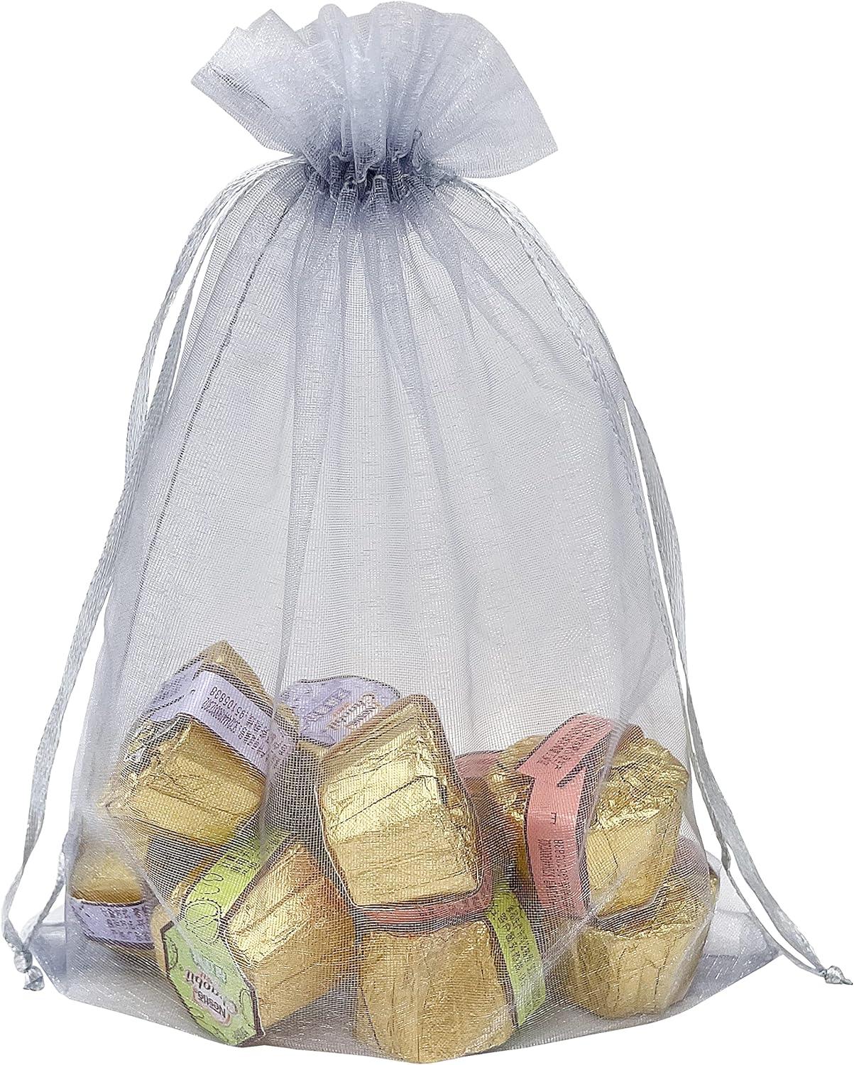 15x20 CM | Organza Potli Bags | Royal Blue Colour | Pack of 50