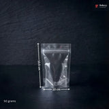 Clear plastic bag with dimensions labeled on a dark background, featuring the Bakey brand.
