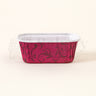 Rectangular container with pink floral pattern on a white background