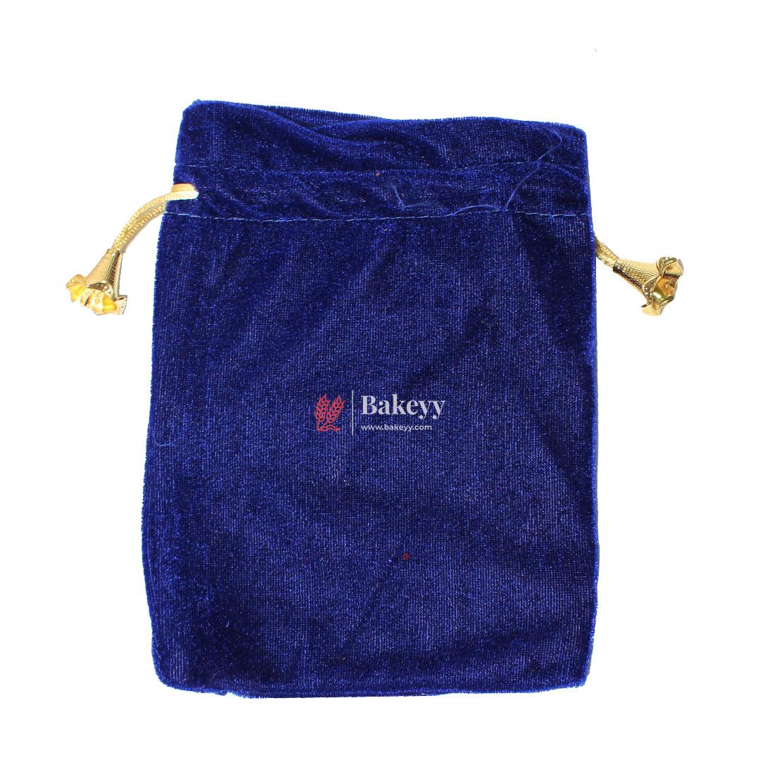 13x18 cm | Velvet Drawstring Potli Bag | Blue Colour | Pack 10 |Luxurious Gift & Storage Pouch | - Bakeyy.com - India - 13x18 cm | Velvet Drawstring Potli Bag | Blue Colour | Pack 10 |Luxurious Gift & Storage Pouch | - Default Title