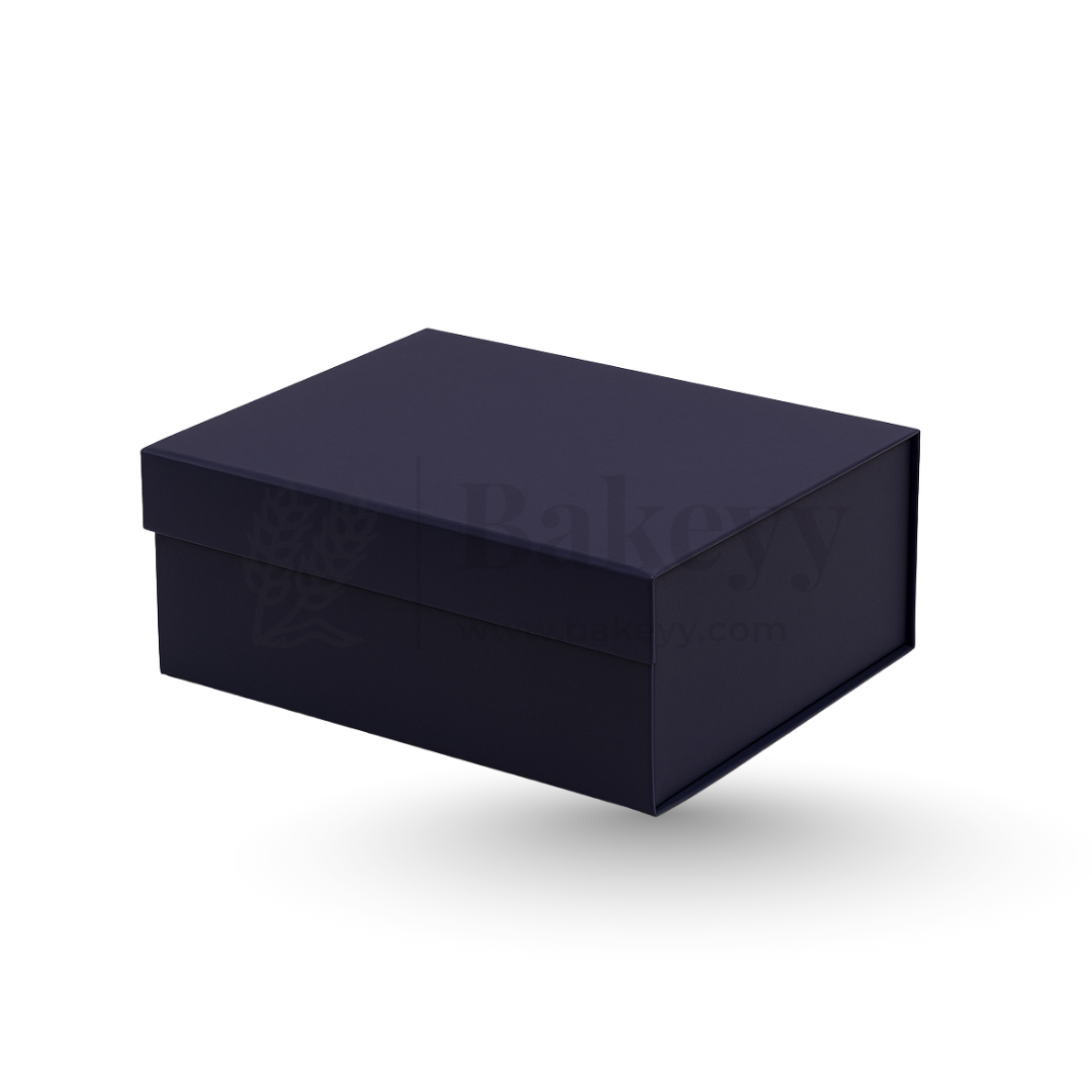 10x8x4 Inches | Medium Sized Premium Navy Blue Colour Collapsible Magnetic Lid Gift Box - Pack of 1