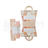 10.5x3.5x9.5 Inches | Floral Printed Peach Colour Hamper Box with Handle - Pack of 10